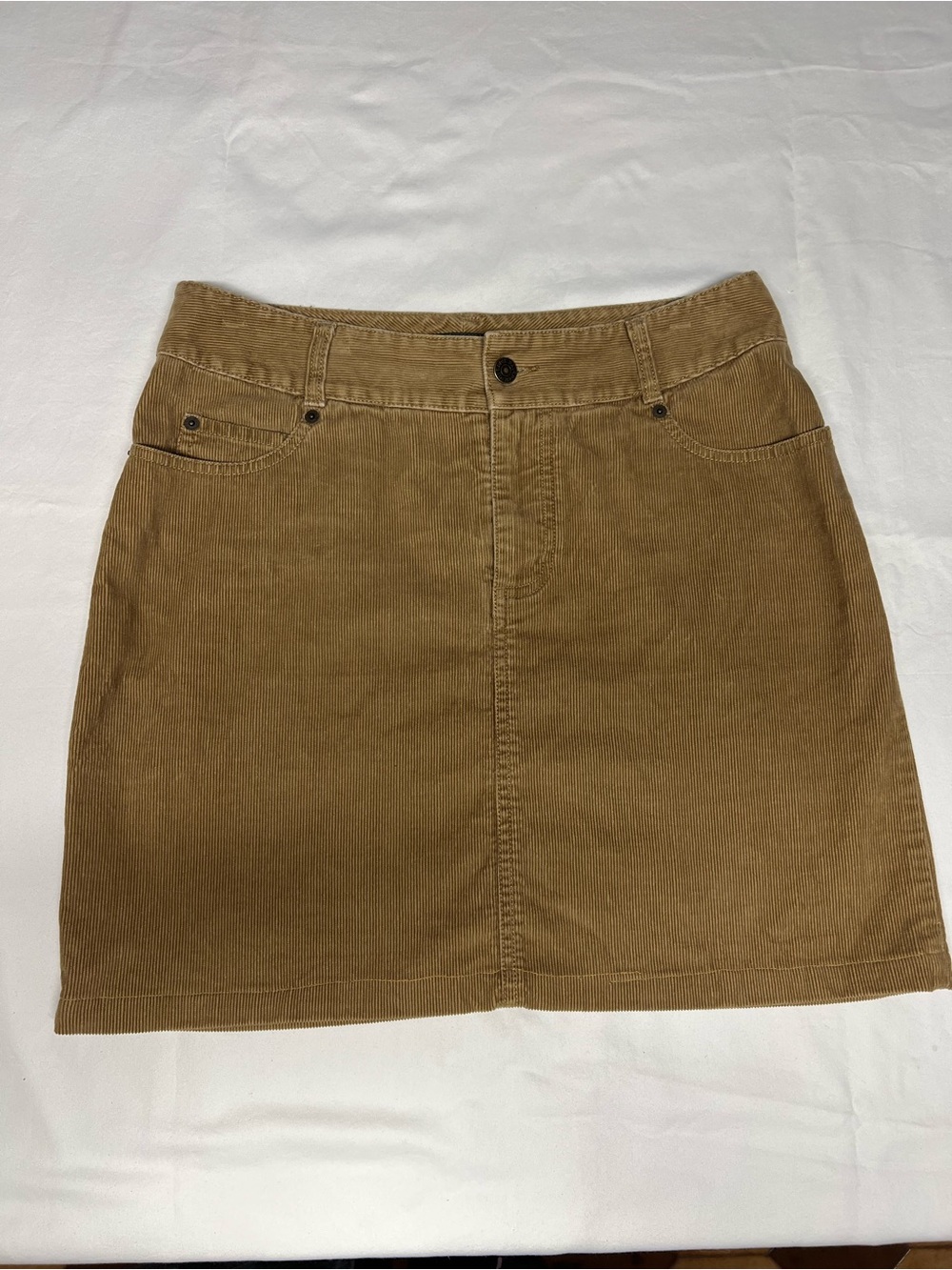 Eddie Bauer Camel Brown Corduroy Mini Skirt